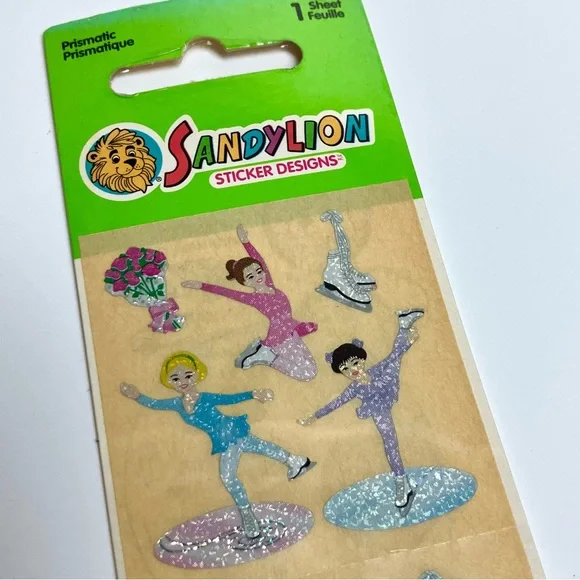 Vintage Sandylion Sticker Shimmers Fairies & Pismatic Figure Ice Skating SEALED - Picture 9 of 11